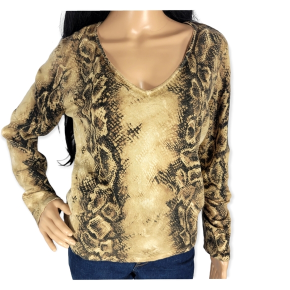 Talbots Sweaters - TALBOTS Cashmere Silk Snakeskin Pattern sz L